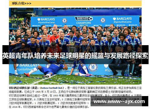 英超青年队培养未来足球明星的摇篮与发展路径探索 英超青年队培养未来足球明星的摇篮与发展路径探索